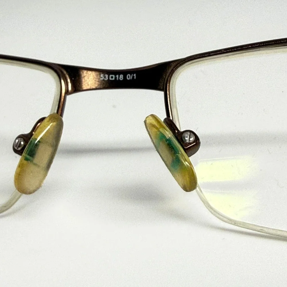 Liz Claiborne L351 Bronze Tortoise Rectangular Semi Rimless Eyeglasses 53-18